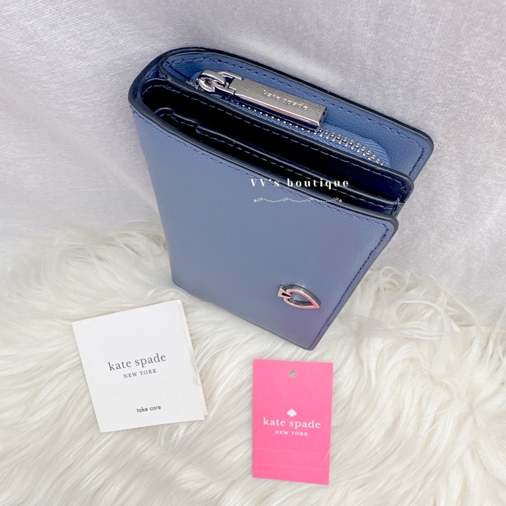 NWT Kate Spade Adel Medium Bifold Wallet Blueberry Cobbler WLRU6082 RARE FIND - Picture 5 of 8